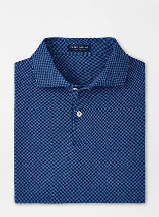 Peter Millar Mens Checkers Performance Mesh Polo | Color: Navy | Size: S Product Image