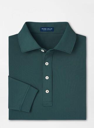 Peter Millar Mens Soul Long-Sleeve Performance Mesh Polo | Color: Lacinato | Size: XL Product Image