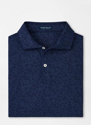 Peter Millar Mens Parkinson Floral Performance Jersey Polo | Color: Navy | Size: L Product Image