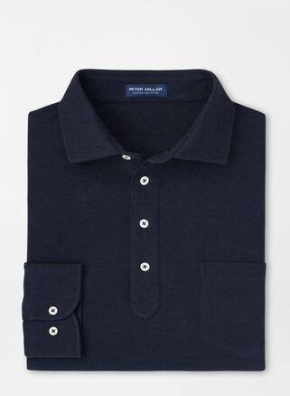 Peter Millar Mens Pembroke Polo | Color: Blue Pearl | Size: M Product Image