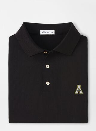 Peter Millar Mens Appalachian State Solid Cotton Polo | Color: Black | Size: S | App St. Product Image