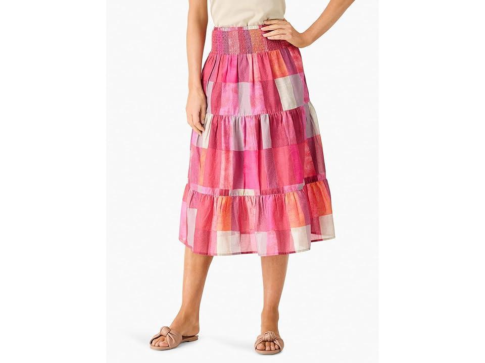 NIC+ZOE Petite Sunset Plaid Skirt Multi) Women's Skirt Product Image