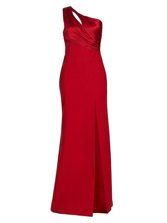 Womens Delphine One-Shoulder Satin Gown Product Image