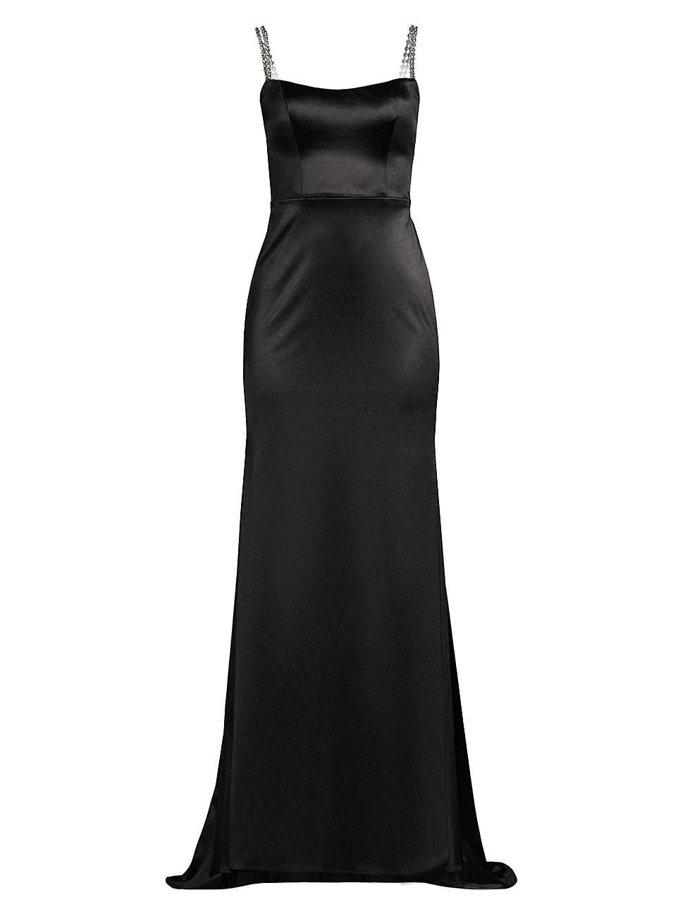 Womens Ieena Crystal-Strap Satin Gown Product Image