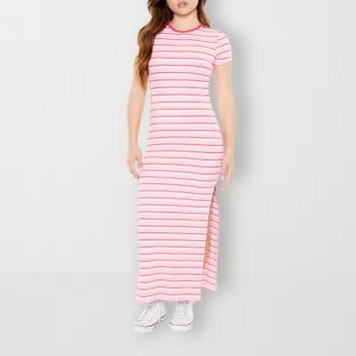 Forever 21 Womens Short Sleeve Striped Bodycon Dress Juniors Product Image