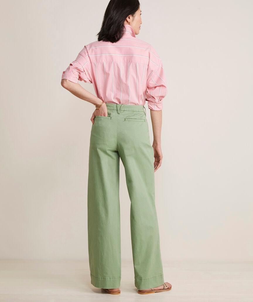 Pleated Wide Leg Chinos Product Image