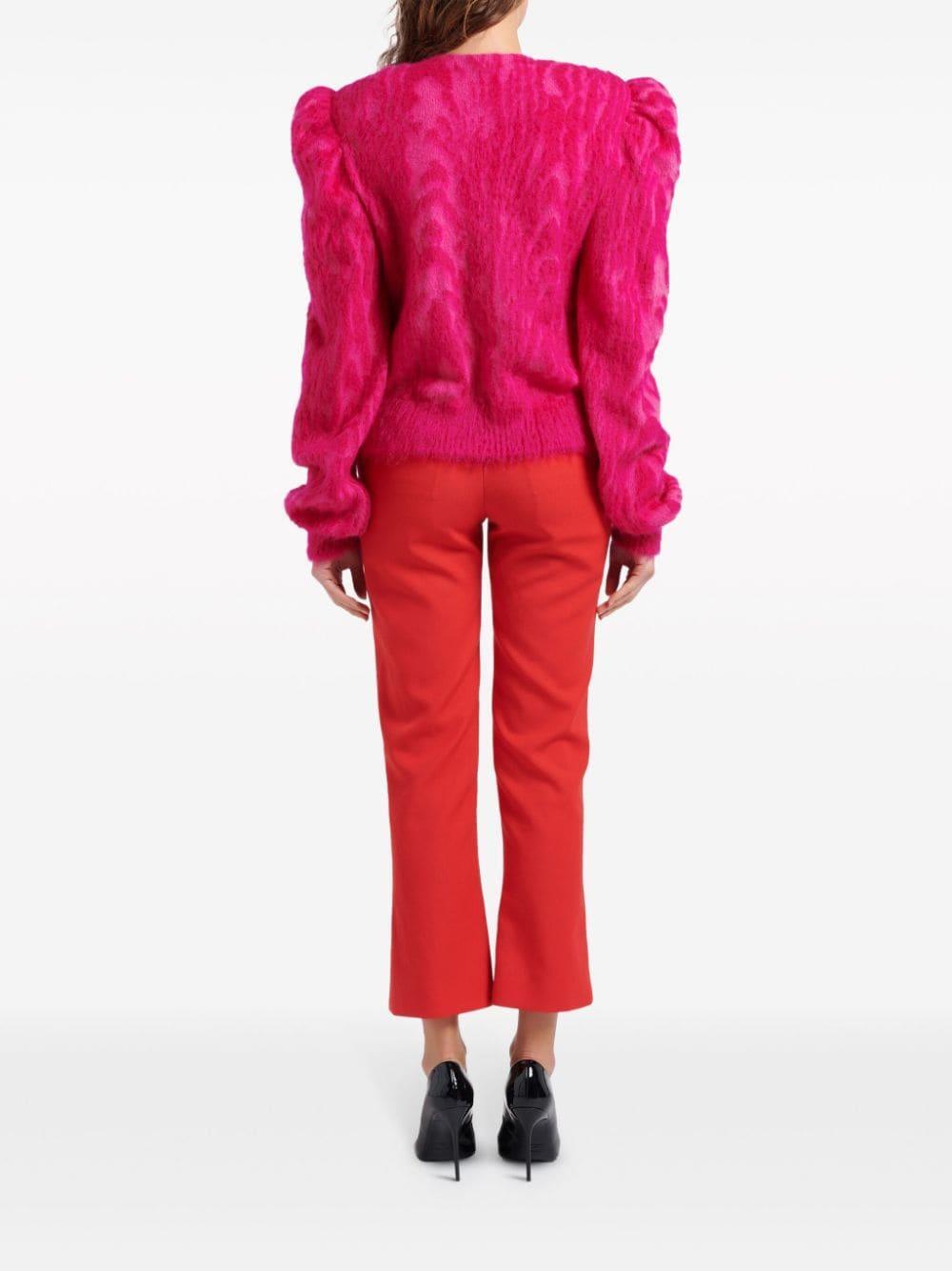 Bow Wool-blend Jumper In 4dk Pink Product Image