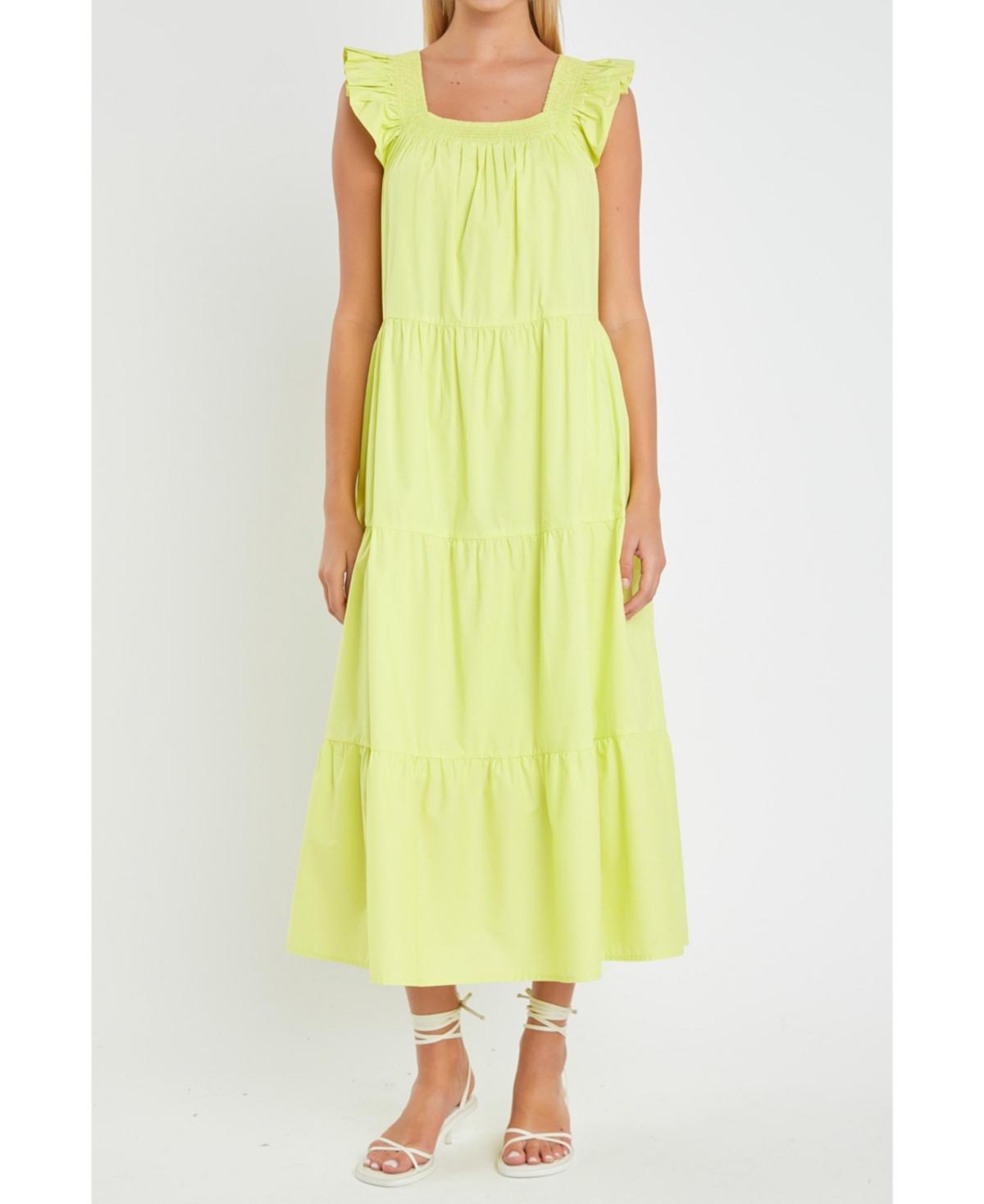 English Factory Womens Ruffle Detail Midi Dress Product Image