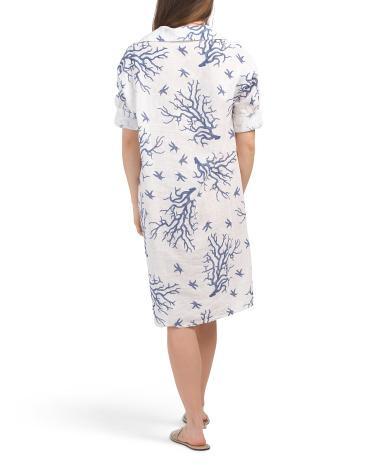 Linen Blend Print Dress for Women Product Image