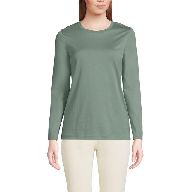 Lands End Womens Relaxed Supima Cotton Long Sleeve Crewneck T-Shirt Product Image