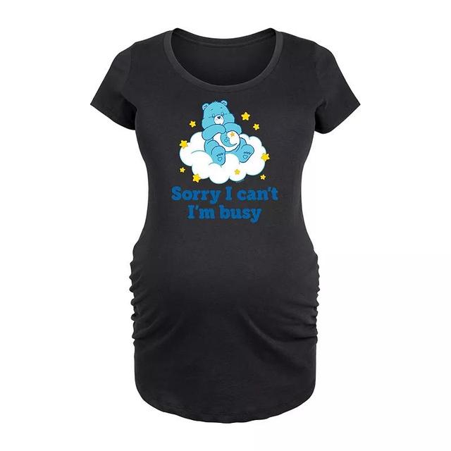 Maternity Care Bears Sorry I Cant Im Busy Graphic Tee, Womens Black Product Image