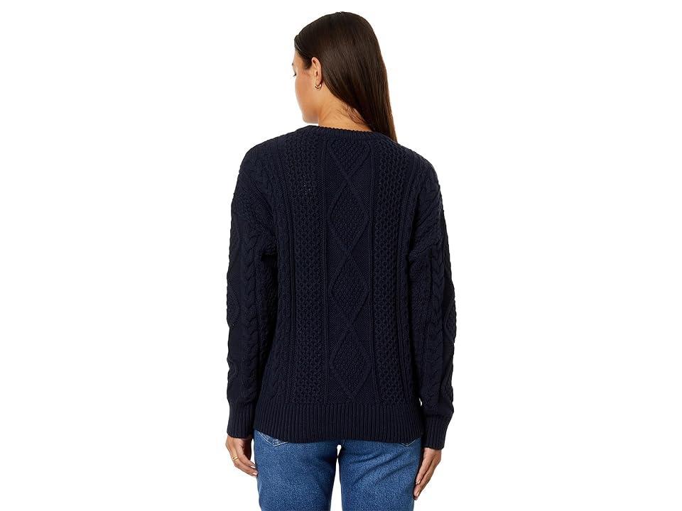 Madewell Cotton Cable Pullover (Deep Indigo) Women's Sweater Product Image