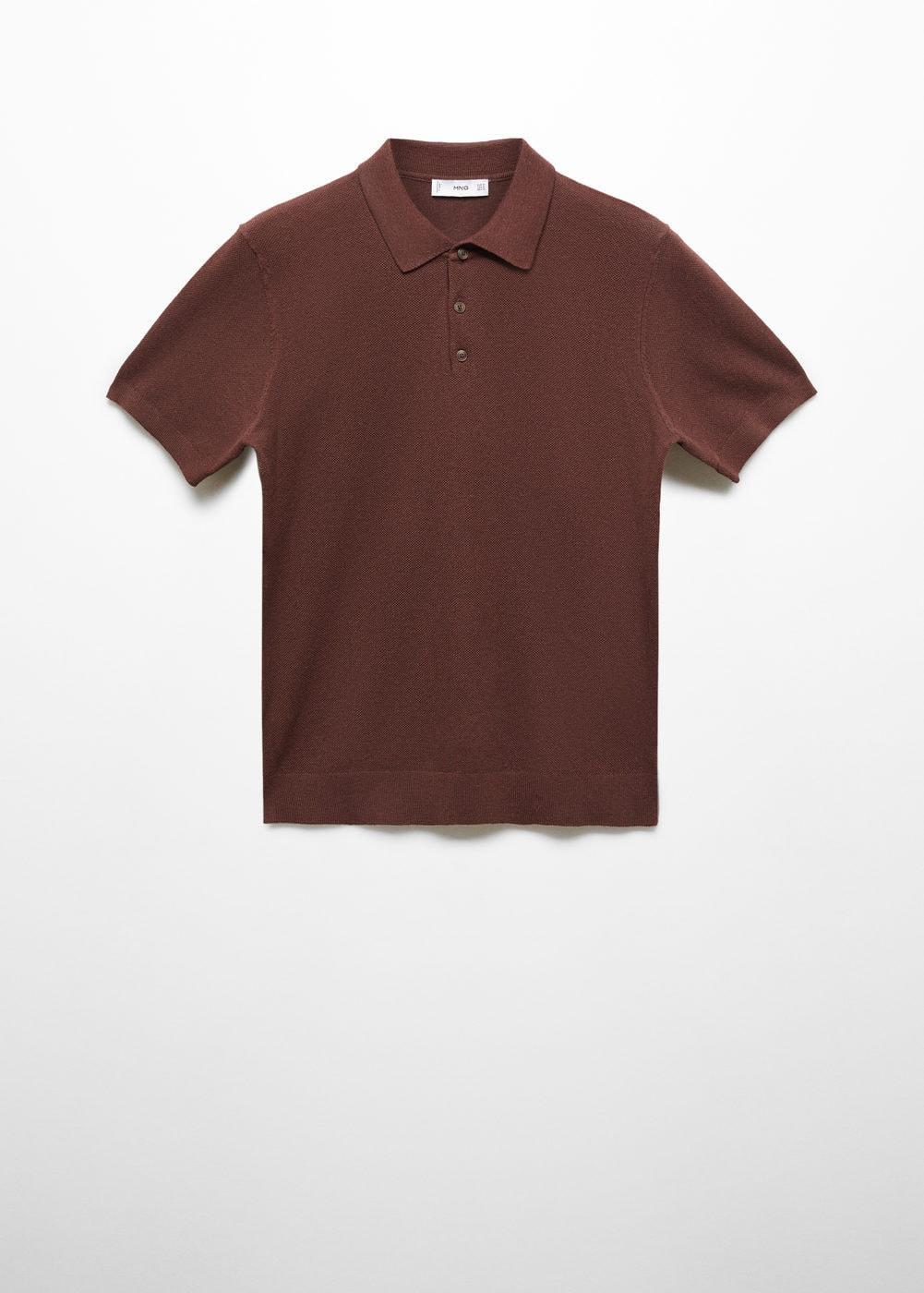 MANGO MAN - Short-sleeve knitted polo shirt burgundyMen Product Image