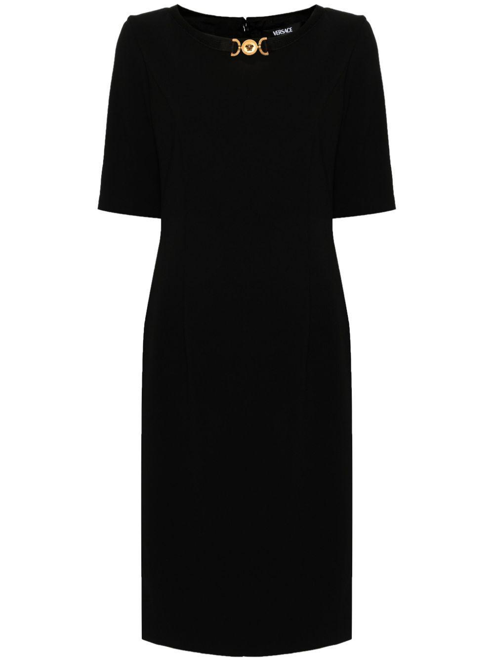 VERSACE La Medusa Sheath Dress In Black Product Image