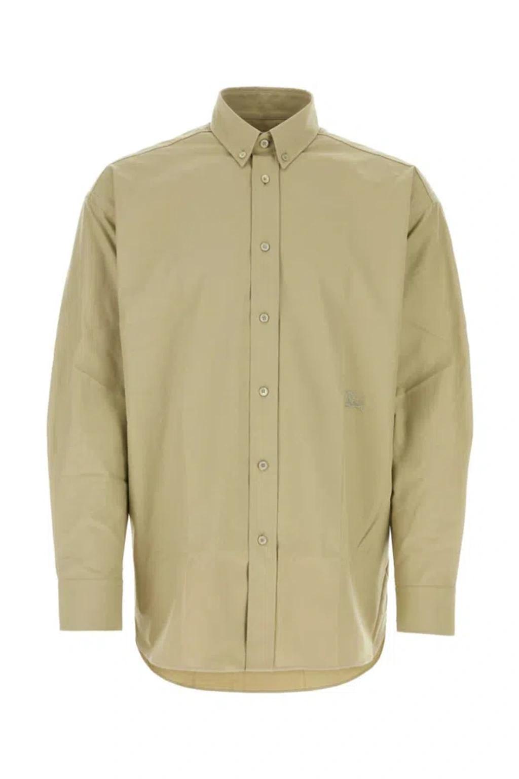 Beige Button Down Shirt Product Image