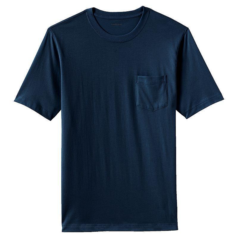 Mens Lands End Super-T Short Sleeve T-Shirt with Pocket Product Image