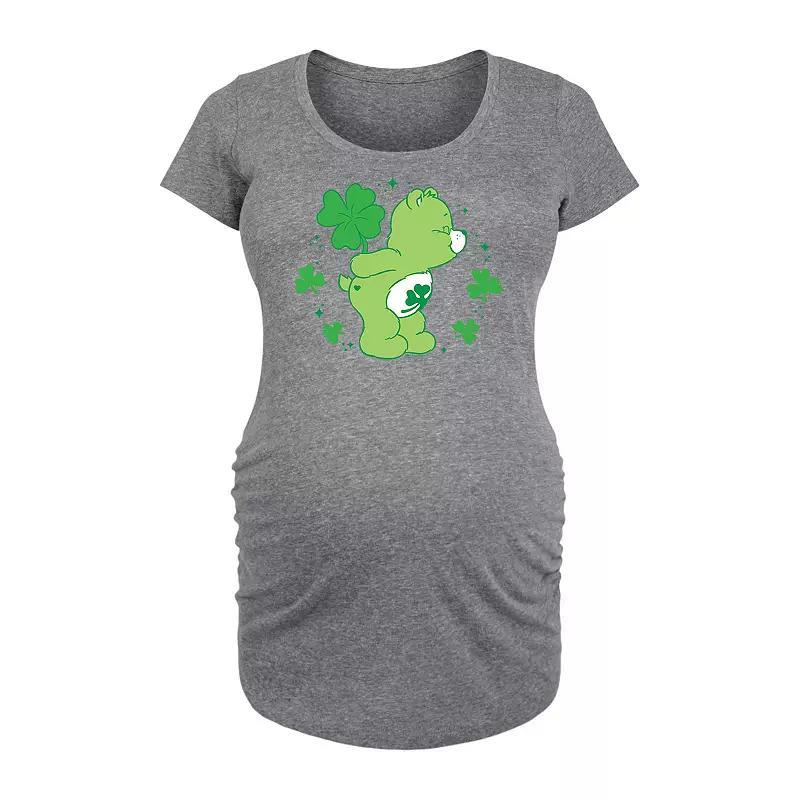 Maternity Care Bears Shamrock Graphic Graphic Tee, Womens Grey Gray Product Image