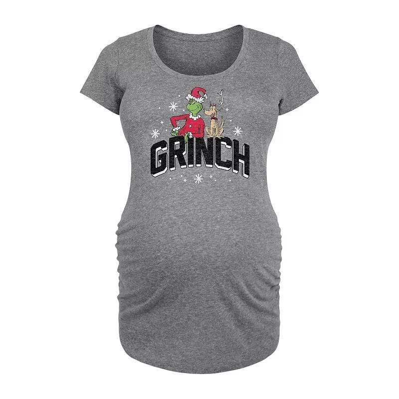 Maternity The Grinch Graphic Tee, Womens Grey Gray Product Image