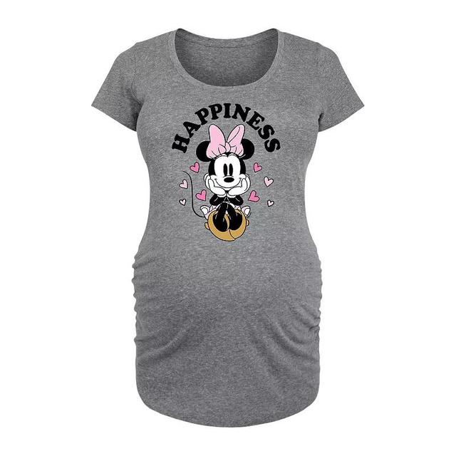 Disneys Minnie Mouse Maternity Happiness Graphic Tee, Womens Grey Gray Product Image