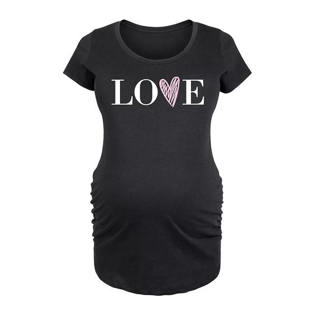 Maternity Love Heart Graphic Tee, Womens Blue Product Image