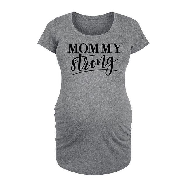 Maternity Mommy Strong Graphic Tee, Womens Grey Dark Red Product Image