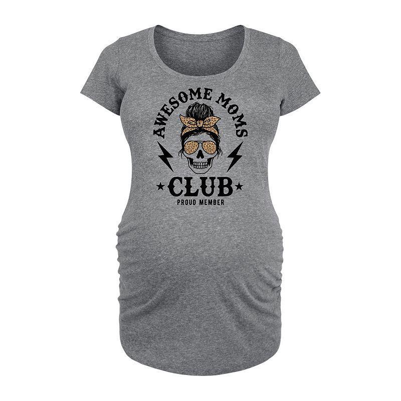 Maternity Awesome Mom Club Graphic Tee, Womens Grey Gray Product Image