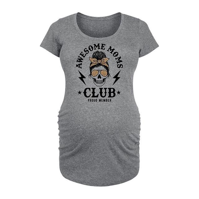 Maternity Awesome Mom Club Graphic Tee, Womens Grey Gray Product Image