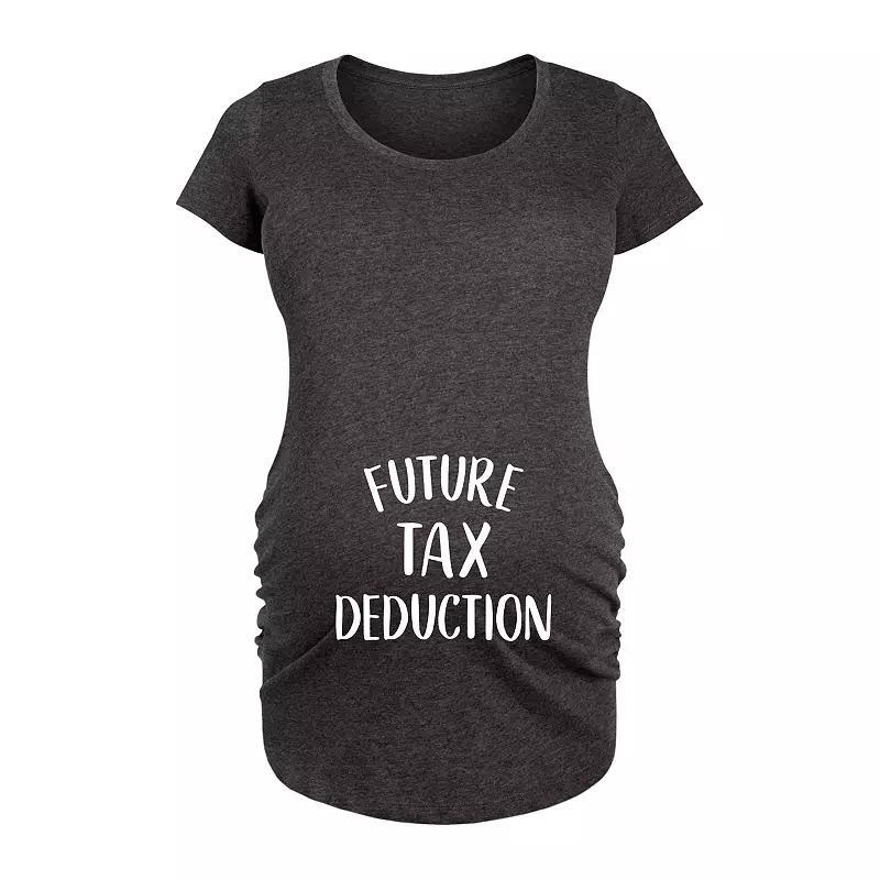 Maternity Future Tax Deduction Graphic Tee, Womens Grey Dark Red Product Image