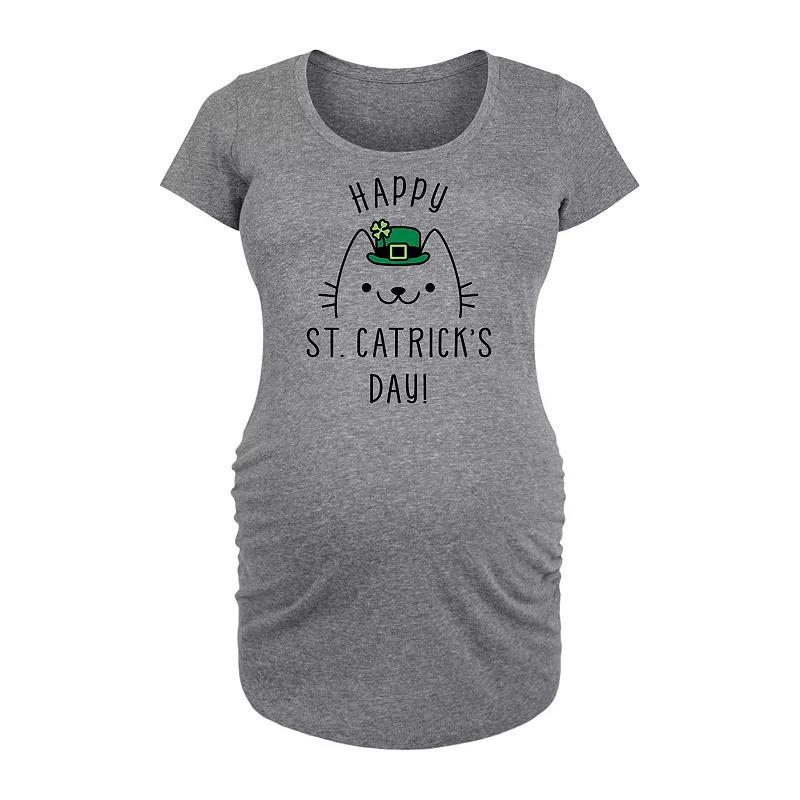 Maternity Happy St Catricks Day Graphic Tee, Womens Grey Gray Product Image