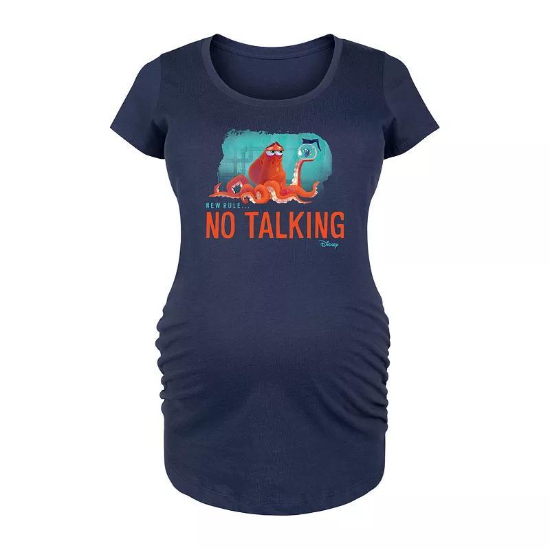 Disney / Pixars Finding Nemo Maternity New Rule No Talking Graphic Tee, Womens Blue Product Image