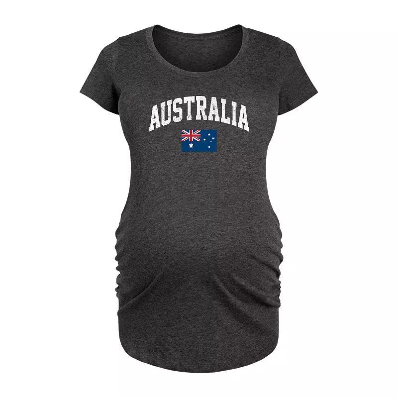 Maternity Australia Flag Graphic Tee, Womens Heather Grey Product Image