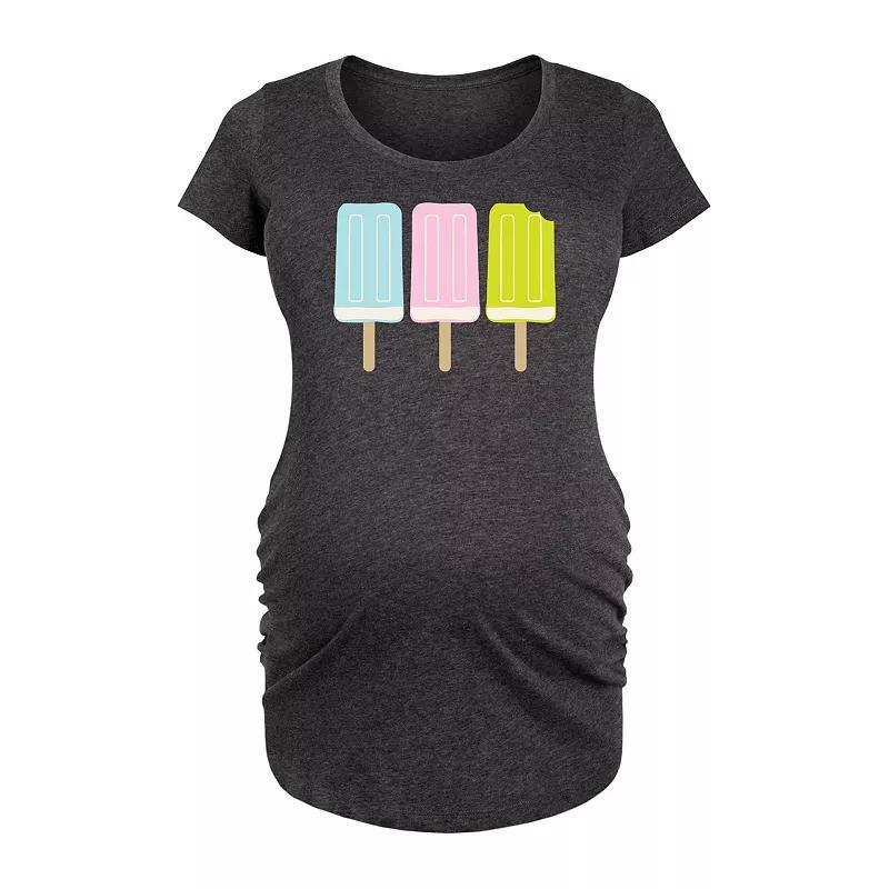 Maternity Be Kind Colorful Letters Graphic Tee, Womens Heather Grey Product Image