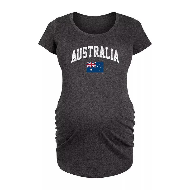 Maternity Australia Flag Graphic Tee, Womens Heather Grey Product Image