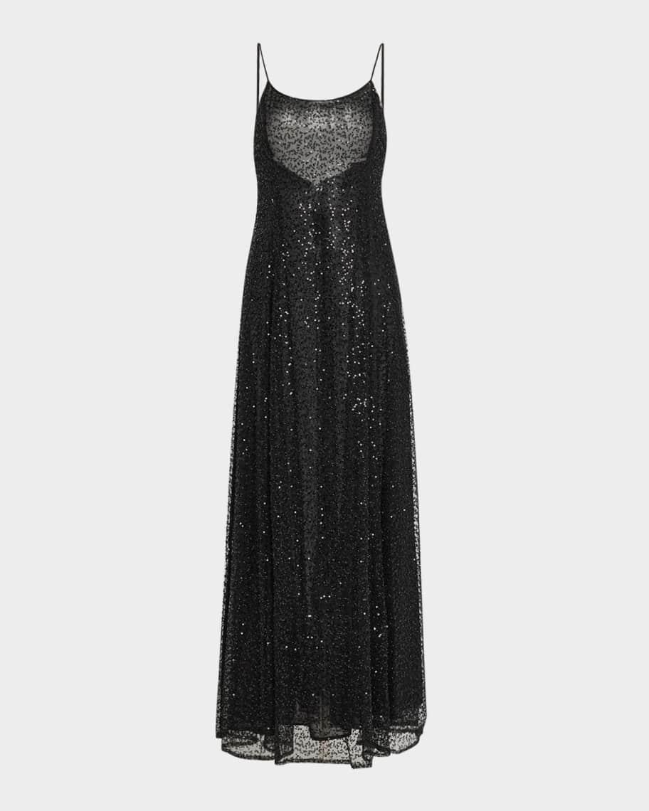 A-Line Sequin Tulle Gown Product Image