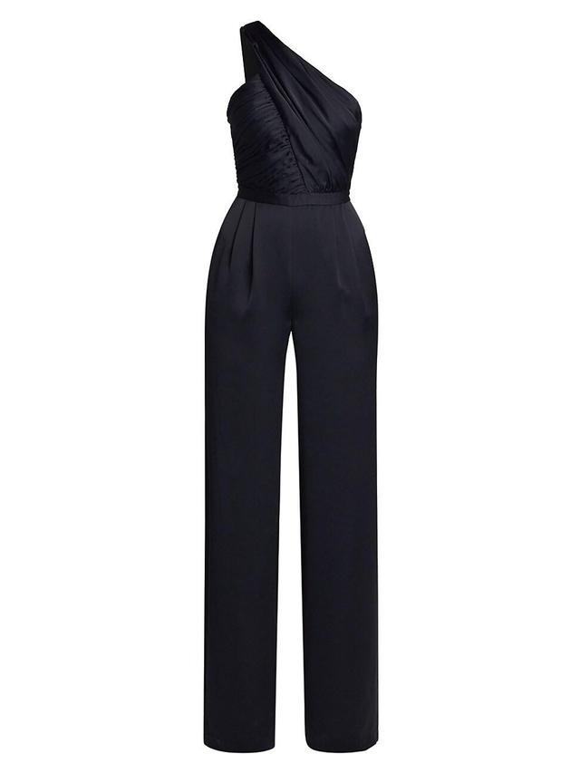 Womens Myra Asymmetric Pleated Satin Jumpsuit Product Image