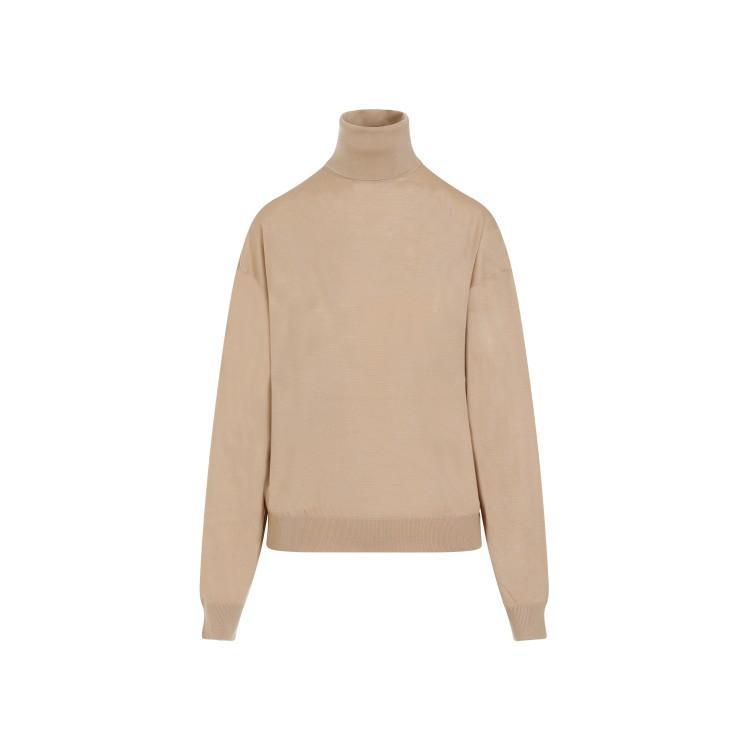 SAINT LAURENT Camel Wool Sweater In Nude & Neutrals Product Image