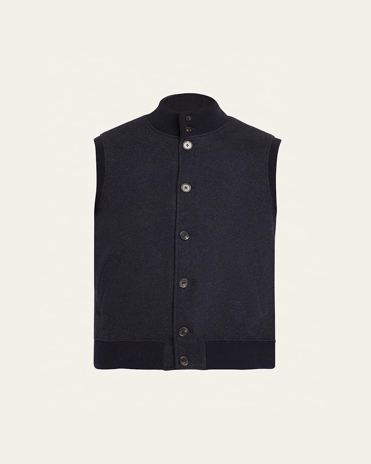 Mens Cashmere Button-Up Vest Product Image