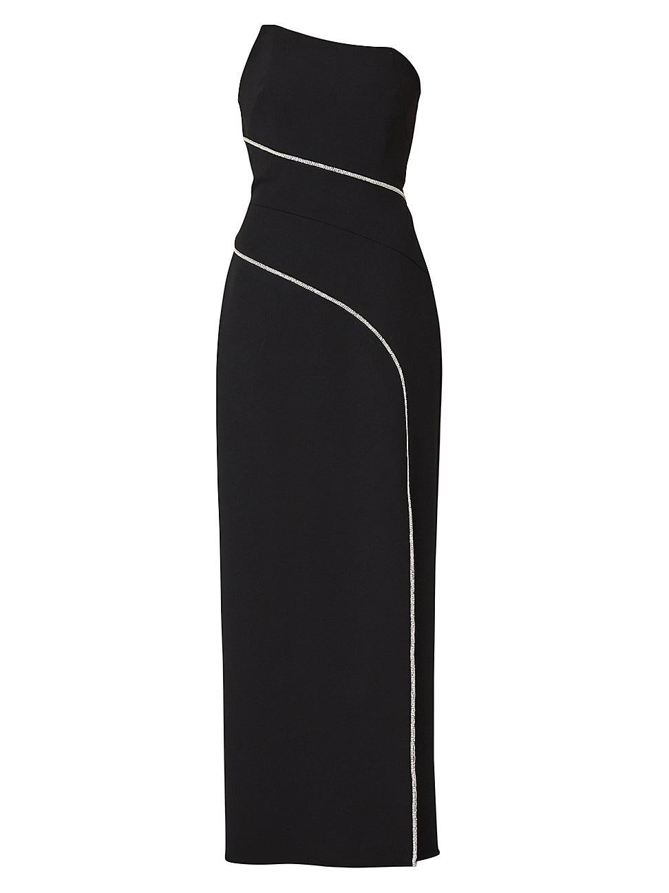 Womens Eva Crepe Asymmetric Strapless Gown Product Image