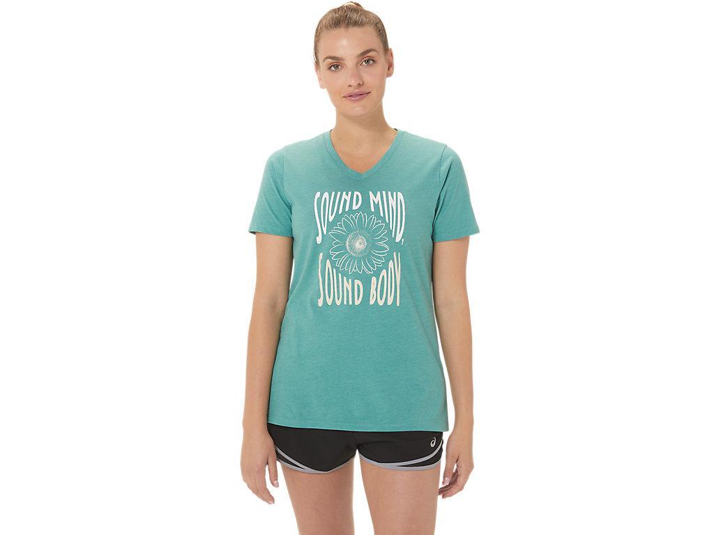 ASICS Women's Sunflower Slogan V-Neck Product Image