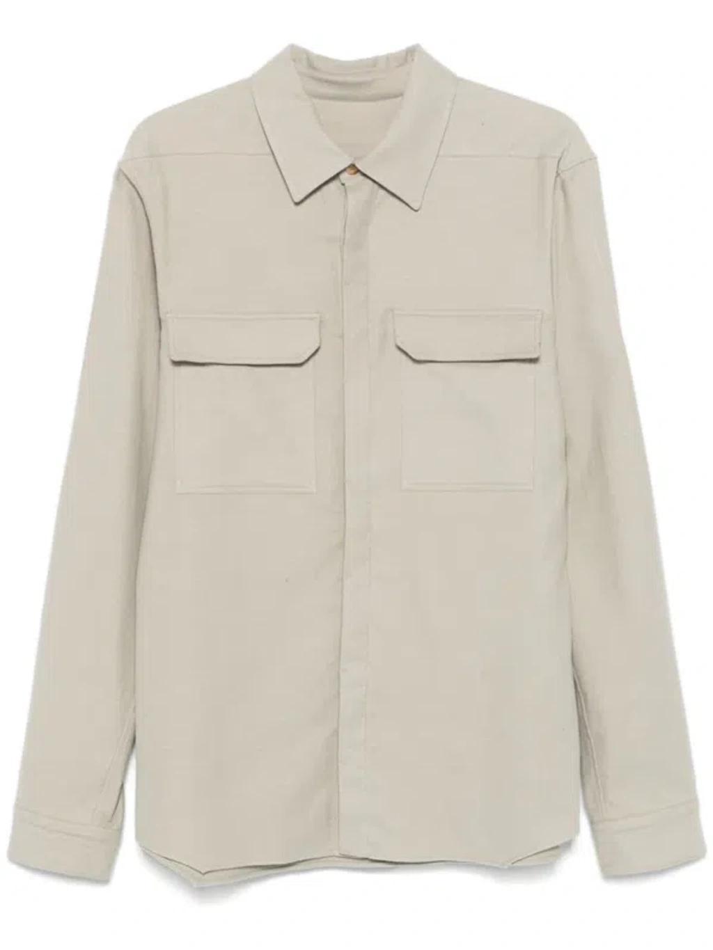 RICK OWENS Off-white Work Shirt In Grey Product Image