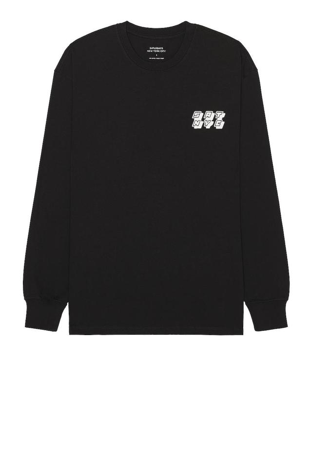 SATURDAYS NYC Collage Stack Tee Black. (also in ). Product Image