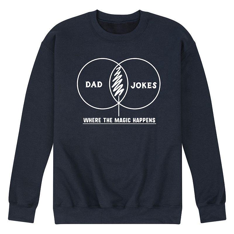 Mens Dad Joke Venn Diagram Graphic Fleece Sweatshirt Blue Product Image