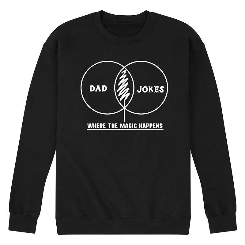 Mens Dad Joke Venn Diagram Graphic Fleece Sweatshirt Blue Product Image