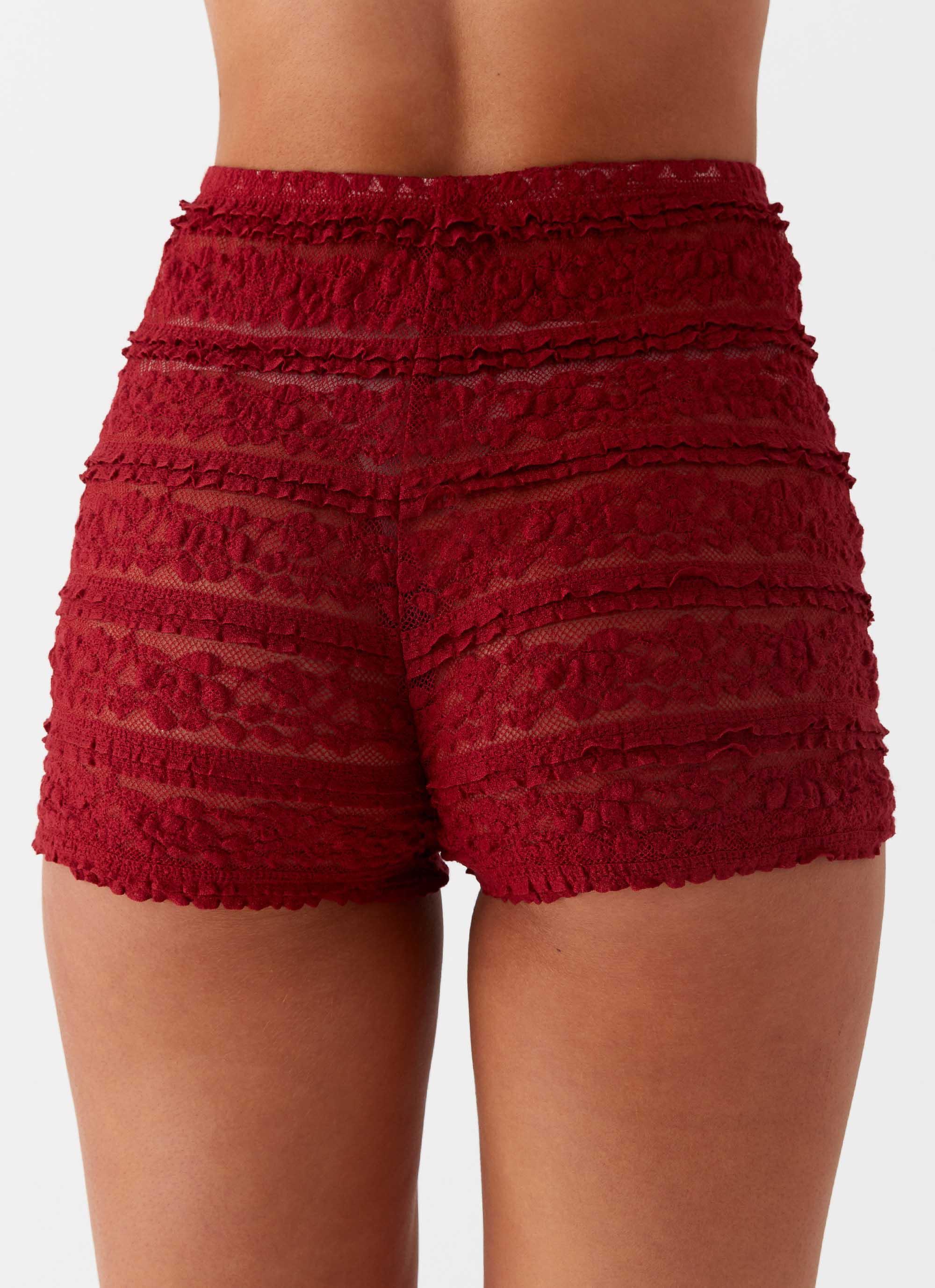 Desert Isle Mini Shorts - Red Product Image