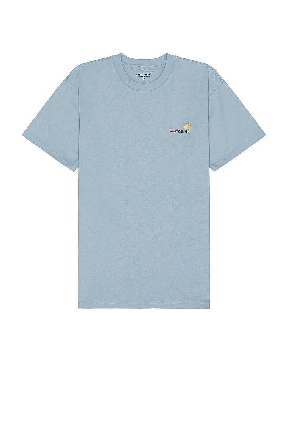 Carhartt WIP Short Sleeve American Script T-shirt Blue. (also in L, S). Product Image