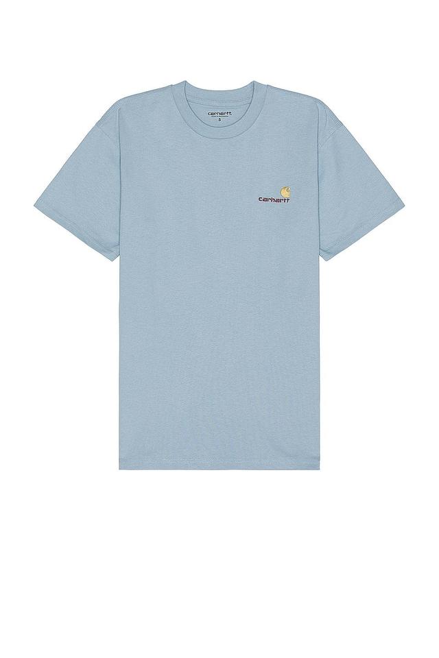 Carhartt WIP Short Sleeve American Script T-shirt Blue. (also in L, S). Product Image