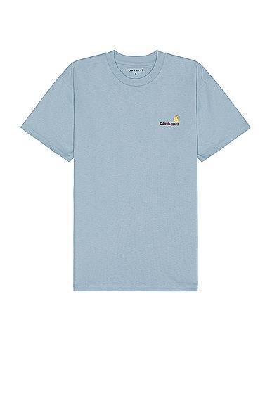 Carhartt WIP Short Sleeve American Script T-shirt Blue. (also in L, S). Product Image