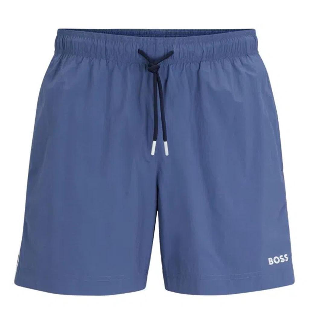 Logo-print Swim Shorts In Blue Product Image