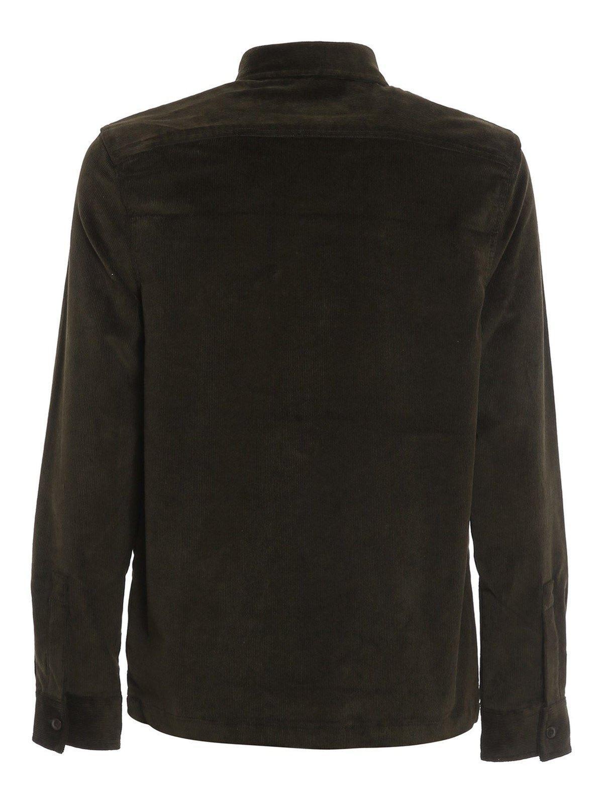 Buttoned Long Sleeved Shirt In Verde Oscuro Product Image