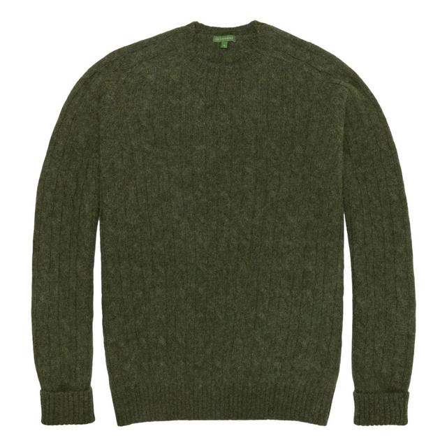 Washed Cable Crewneck Sweater Arborist Rustic Wool Product Image